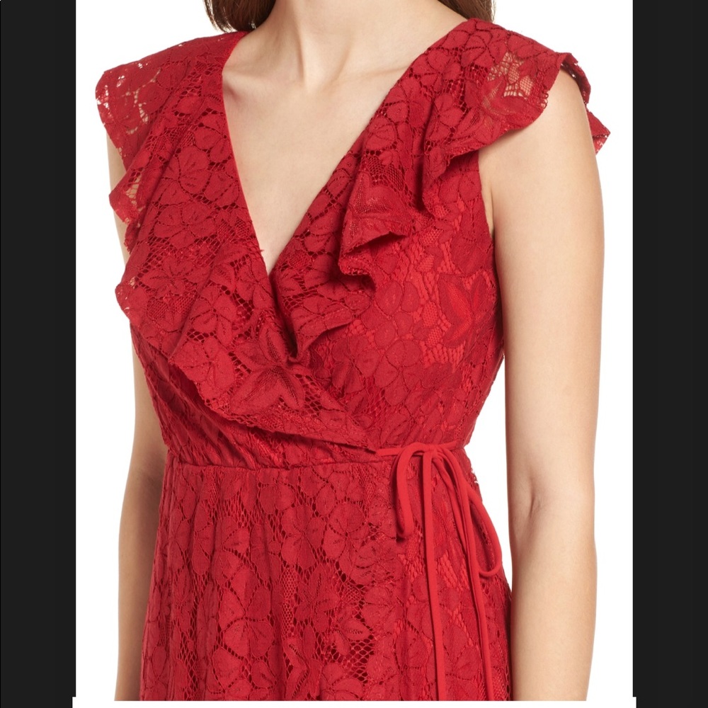 Red lace dress from Nordstrom’s.